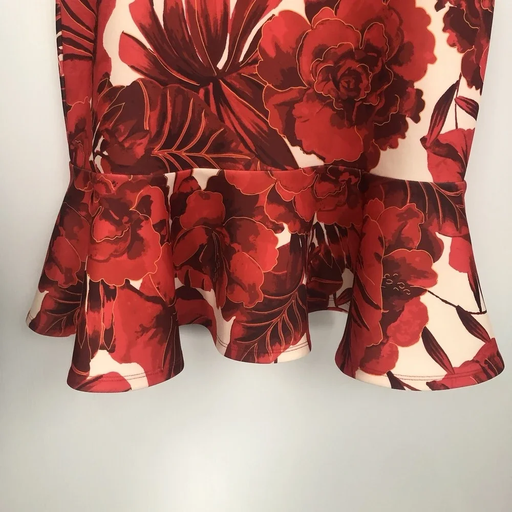 Boston Proper Dress Size‎ 14 Floral  Sweetheart Ruffle Hem Off The Shoulder NEW